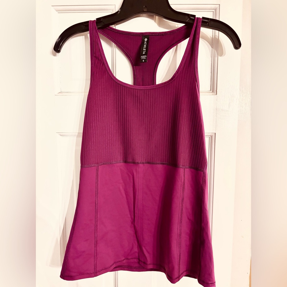 Athleta Razorback Tank Top Ribbed Purple Size Small Activewear